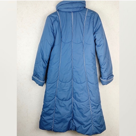 Vintage Blue Long Winter Puffer Coat - Picture 2 of 2
